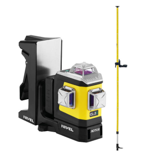Nivel System CLx3G MOTOR + tyczka LP-36 – zmotoryzowany laser krzyżowy zielony 3 × 360° 3D Bluetooth